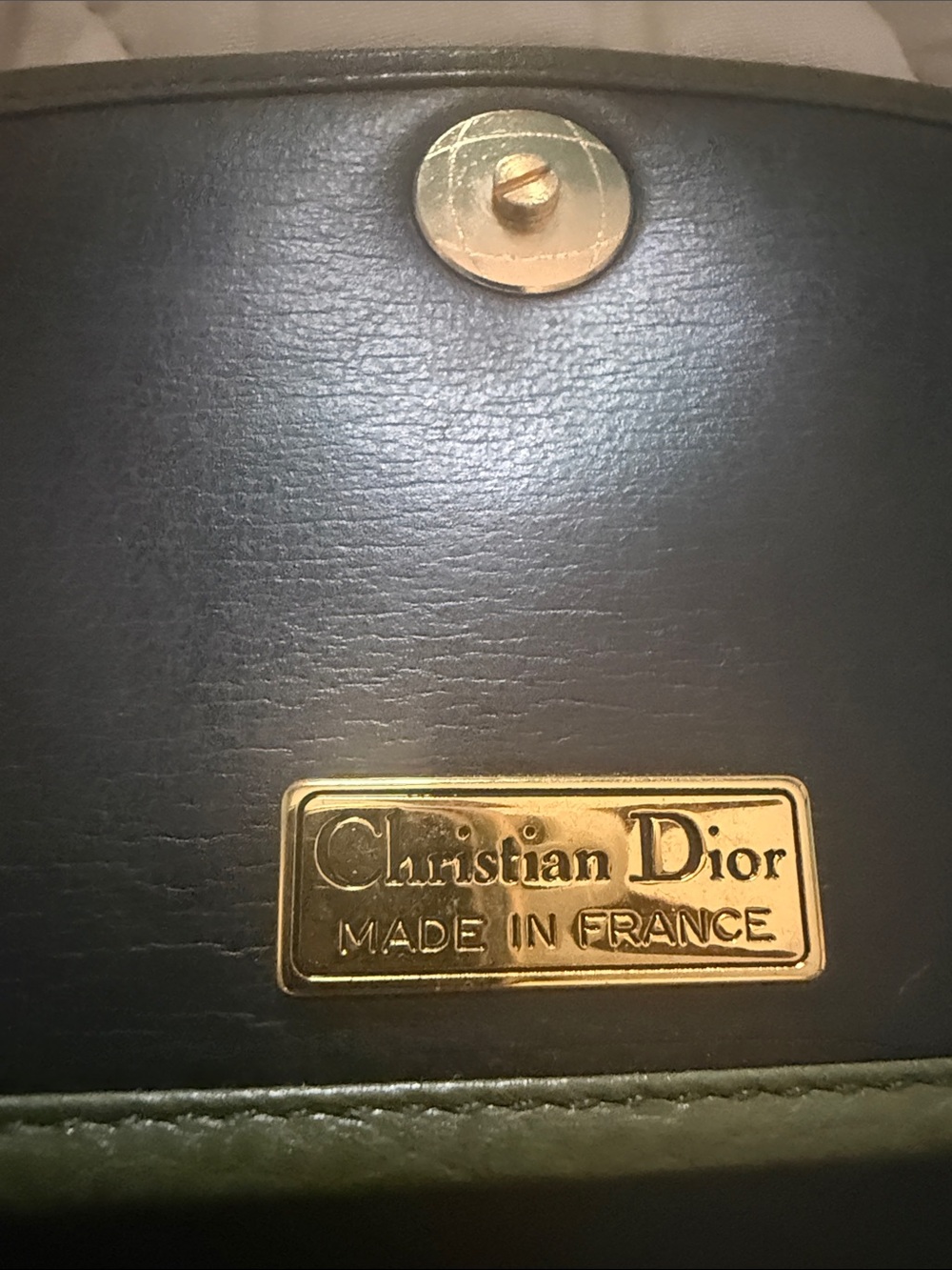 $310 TODAY Authentic Dior Olive Green Leather Crossbody Bag with Tan Trim - Picture 6 of 10